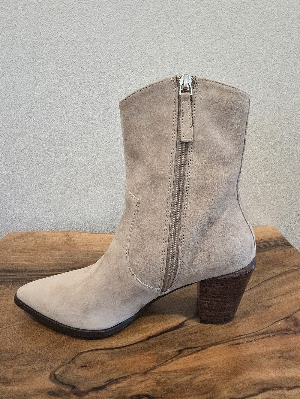 Linea Paolo Tan Western Suede Boots - Picture 8 of 11